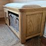 REDUCED Oak seat with wicker basket for hallway or end of the bed Image 5