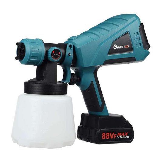 88VF 1500W 1000ML Cordless Electric Spray Gun with 3Nozzle Flow Control Airbrush High Power Paint Sprayer For Makita 18V Battery