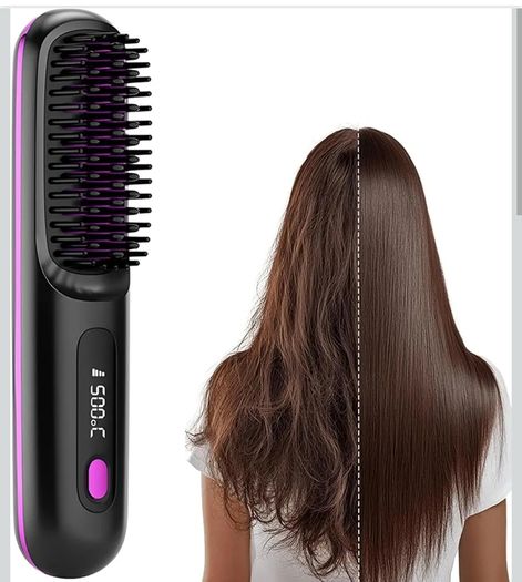 Portable Wireless Hair Straightener Brush