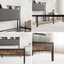 Double Bed Frames with Storage Headboard,Heavy Duty Metal Upholstered Platform Bed Frame Double Bed,Mattress Foundation/Strong Steel Slat Support/Under Bed Storage/Easy Assembly Image 5