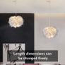 Feather Pendant Light, LED White Feather Lamp Shade Ceiling, E27 Light Fittings Ceilings, Applicable to Bedroom, Living Room, Dining Room Image 3