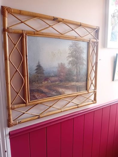 Vintage mid century large oil painting