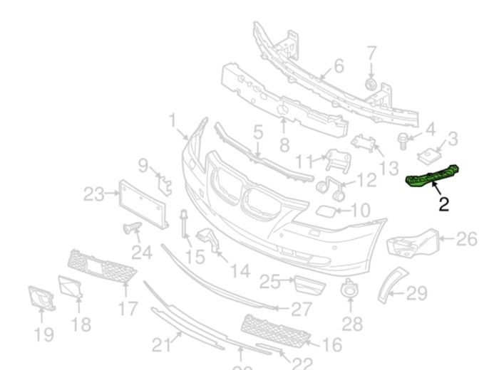 Genuine BMW 5 Series Bumper Bracket LHF