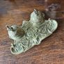Rare DEPOSE antique brass double inkwell with dragon detail Image 2
