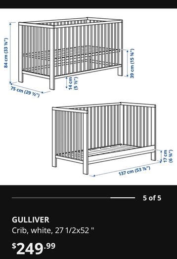 free ikea gulliver baby cot with mattress