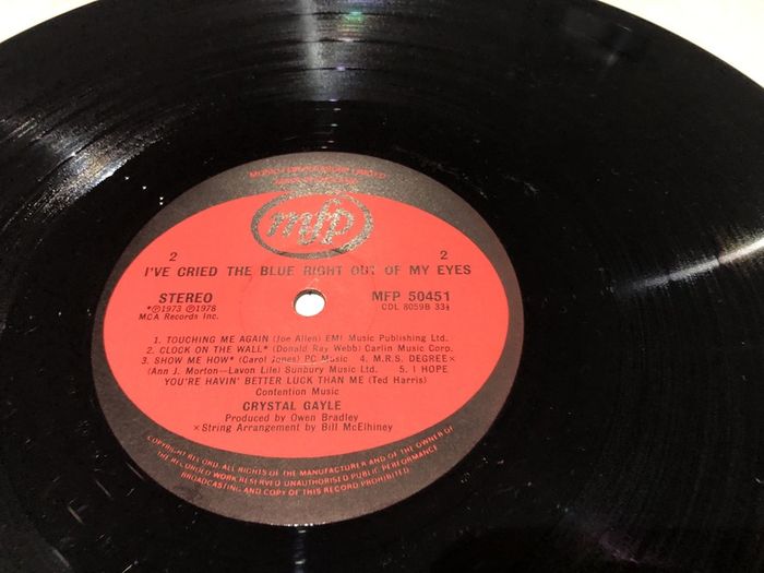 Crystal Gayle - I've Cried The Blue Right out of my Eyes