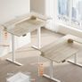 Standing Desk with Drawers, 120cm Height Adjustable Desk, Electric Standing Desk with Monitor Stand, Sit Stand Desk with USB Port, Ergonomic Computer Table for Home Office, Beige Image 3