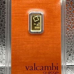 1gram Fine 9999 Gold Bullion Orange Valcambi Bar.