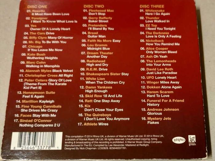 CD Rock Ballads: the Collection by Various Artists (2014), VG condition.