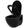 Wall-Hung Toilet with Concealed Cistern Ceramic Black Image 5