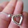 Vintage Sterling Silver 925 Pendant HEART with Chain - Silver Image 5