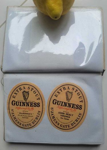 Bottle Labels for Irish Whiskey Scotch Whisky and Guinness 1950s to 1990s