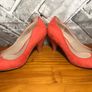 Dorothy Perkins Ladies UK5 EUR38 Red Jules Suede Peep Toe Mid/Open High Heels    S-F Image 6