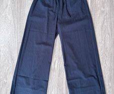 Stradivarius Navy Pinstripe Drawstring Wide Leg Trousers - new no tag