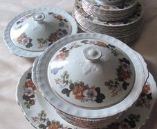 Large Vintage Royal Tudor Ware Rosina Dinner Service and Huge Vintage Royal Grafton Fragrance Fine Bone China Set