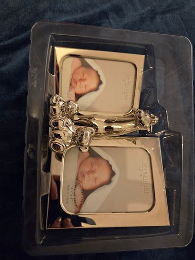 Double baby photo frame