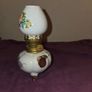Vintage Miniature White Floral Oil Lamp Image 4