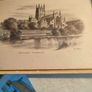 Framed OLD PRINT SIGNED BY UK Artist Judges Pencil Sketches  Of Worcester Cathedral Image 8