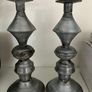 New 2 matching distressed metal candle holders with 2 new candles from Folkster Image 3