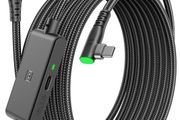 INIU 5M VR Link Cable with Separate Charging Port, USB 3.0 to USB C Cable for Meta Quest 3s 3 2 1 Quest Pro, Pico 4, Steam VR, Gaming PC, High Speed Data Transfer for Virtual Reality Headset - Black