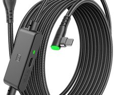 INIU 5M VR Link Cable with Separate Charging Port, USB 3.0 to USB C Cable for Meta Quest 3s 3 2 1 Quest Pro, Pico 4, Steam VR, Gaming PC, High Speed Data Transfer for Virtual Reality Headset - Black