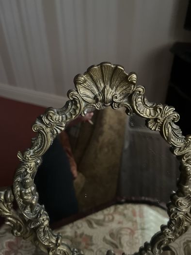 Antique French Ornate Swing Vanity Mirror