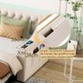 Velvet Sofa Bed 90 x 190 cm with Pull-Out Bed, USB-C Connection, LED Lighting & Storage Space - Modern Day Bed for Living Room, Guest Room & Teenagers Room Beige3 Image 4