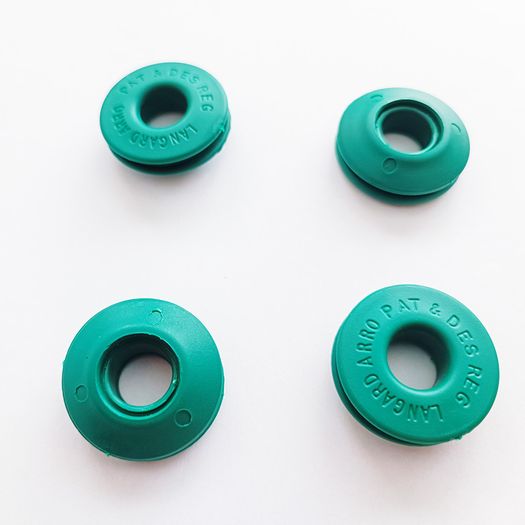 Green plastic eyelets  12mm - 10 pk