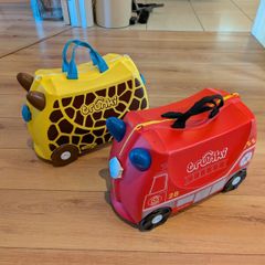 2 Trunki Suitcases (giraffe and fire truck)