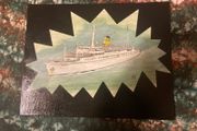 painting oil signed boat free postage