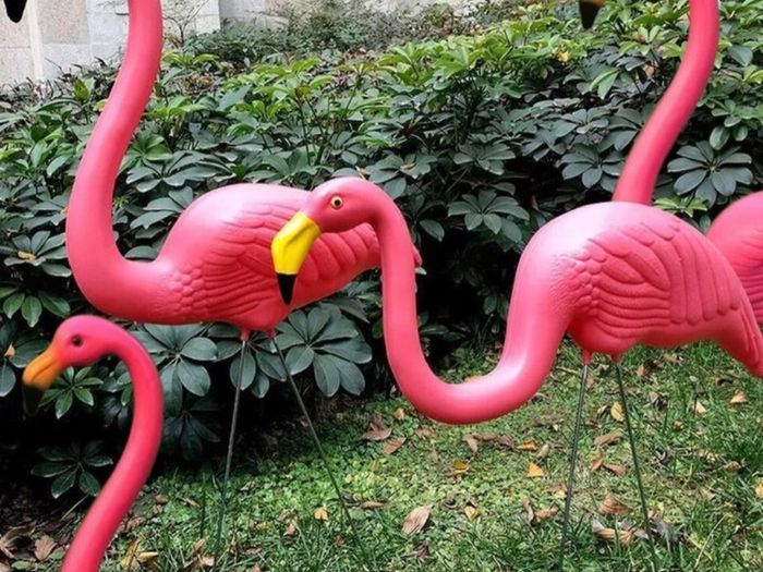 Set of 2 x Lawn Flamingos Garden Pond Ornament NEW