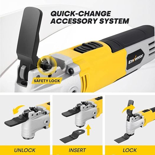 300W 15000 22000 OPM Electric Corded Multi Tool, 6 Variable Speeds, 3 Degree Oscillation Angle, Quick-fit Blade Design, with 28pcs Accessories for Cutting, Sanding, Scraping (FREE POSTAGE)