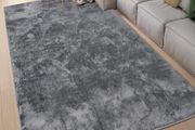 Area Rugs  Soft, Short Pile Monochrome Carpets - Anti-Slip Backing, Machine Washable, Modern Fluffy Rugs for Living Room, Bedroom, Kitchen, Enterance - Anthracite, 60x110 cm