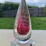 Murano transparent teardrop art glass paperweight (stopper) Image 2