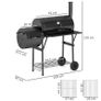 Barbecue Grill Portable Outdoor Charcoal BBQ Grill with Offset Smoker 109 x 60 x 120 cm Black Image 3