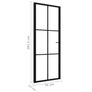 Interior Door ESG Glass and Aluminium 76x201.5 cm Black Image 6