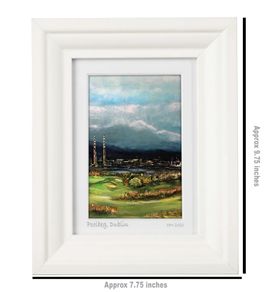 Bull Island View of Poolbeg, A6 framed print by artist Helen Mathews