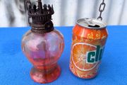 vintage red bowl oil lamp