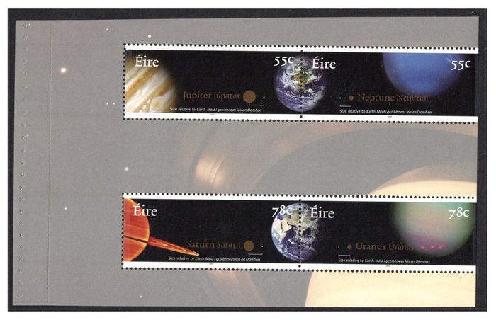 2007 Ireland The Planets Commemorative Stamps Booklet Mint Never Hinged (MNH). Hibernian HB143