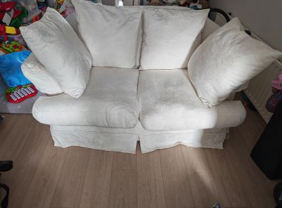 2 seater white sofa