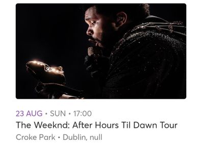 Weeknd Pitch Tickets x2 Sunday 23rd