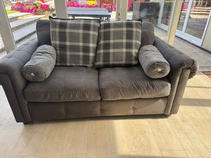 Grey 3-Seater & 2-Seater sofas & Marble Coffee & Lamp tables & Ottoman