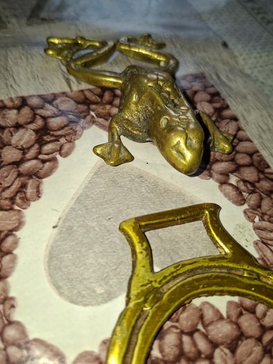 6 Beautiful Old Brass Ornaments Lizard Snail Frog Snake and 2 Horse Tackle Brass Postage Available,