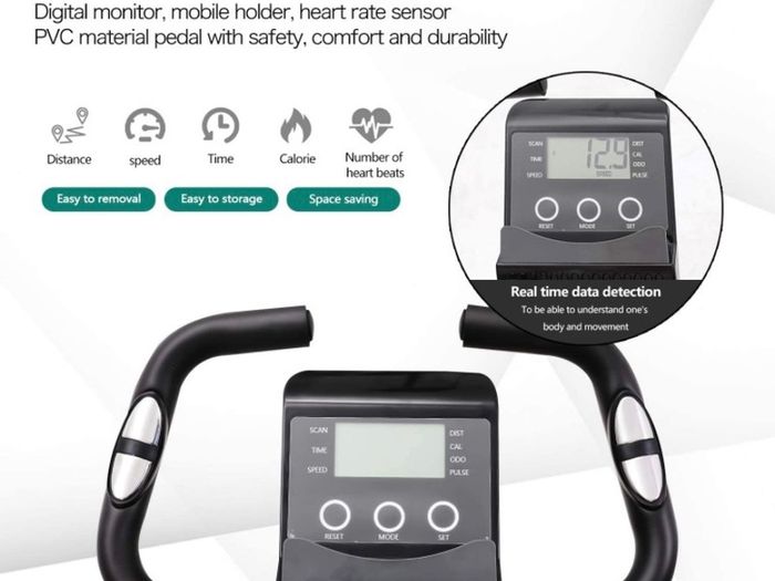 Exercise Bike with 10-Level Adjustable Magnetic Resistance | Upright and Recumbent Foldable Stationary Bike is The Perfect Workout Bike for Home Use for Men, Women (FREE POSTAGE)