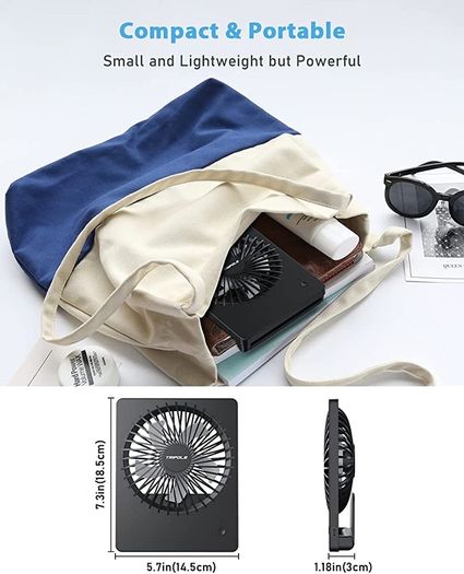 USB Desk Fan, 2000mAh Portable USB Fan 3 Speeds Rechargeable Mini Fan Battery Fan Last 4-16hrs, 180 Degree Adjustable Table Cooling Fan 30dB Silent Fan for Bedroom, Office, Library, Travel (FREE POSTAGE)