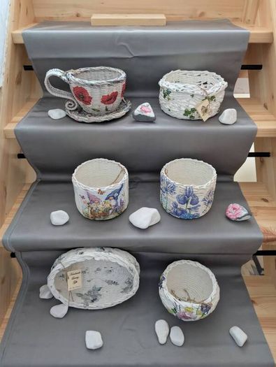 Handmade Newspaper Baskets Small