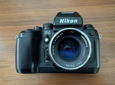 Nikon F4 with Carl Zeiss Planar 50mm f/1.4 lens