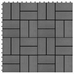 22 pcs Decking Tiles 30x30 cm 2 sqm WPC Grey