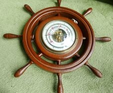 Vintage Barigo barometer. Brass and wood surround.