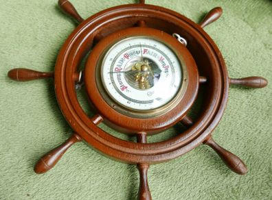 Vintage Barigo barometer. Brass and wood surround.